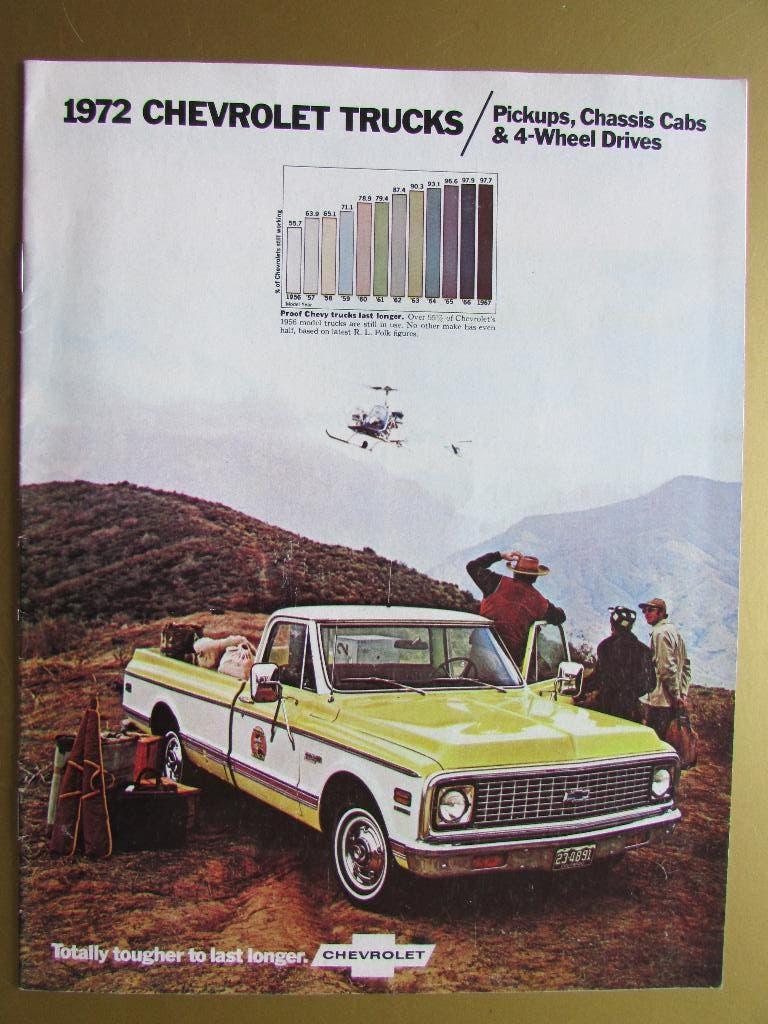 1972 Chevrolet pickups brochure, Engels, Ophalen of Verzenden, Zo goed als nieuw, Chevrolet