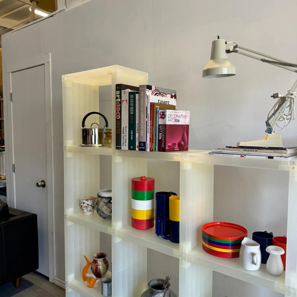 Cubitec modulaire wandkast, wit/transparant, vintage, Huis en Inrichting, Kasten | Wandmeubels, Gebruikt, 100 tot 150 cm, Minder dan 150 cm
