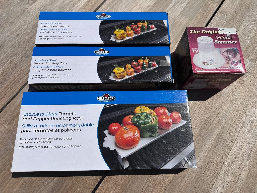BBQ accessoires rvs groente rekjes en kipstomer. Nieuw!, Ophalen of Verzenden, Nieuw, Napoleon