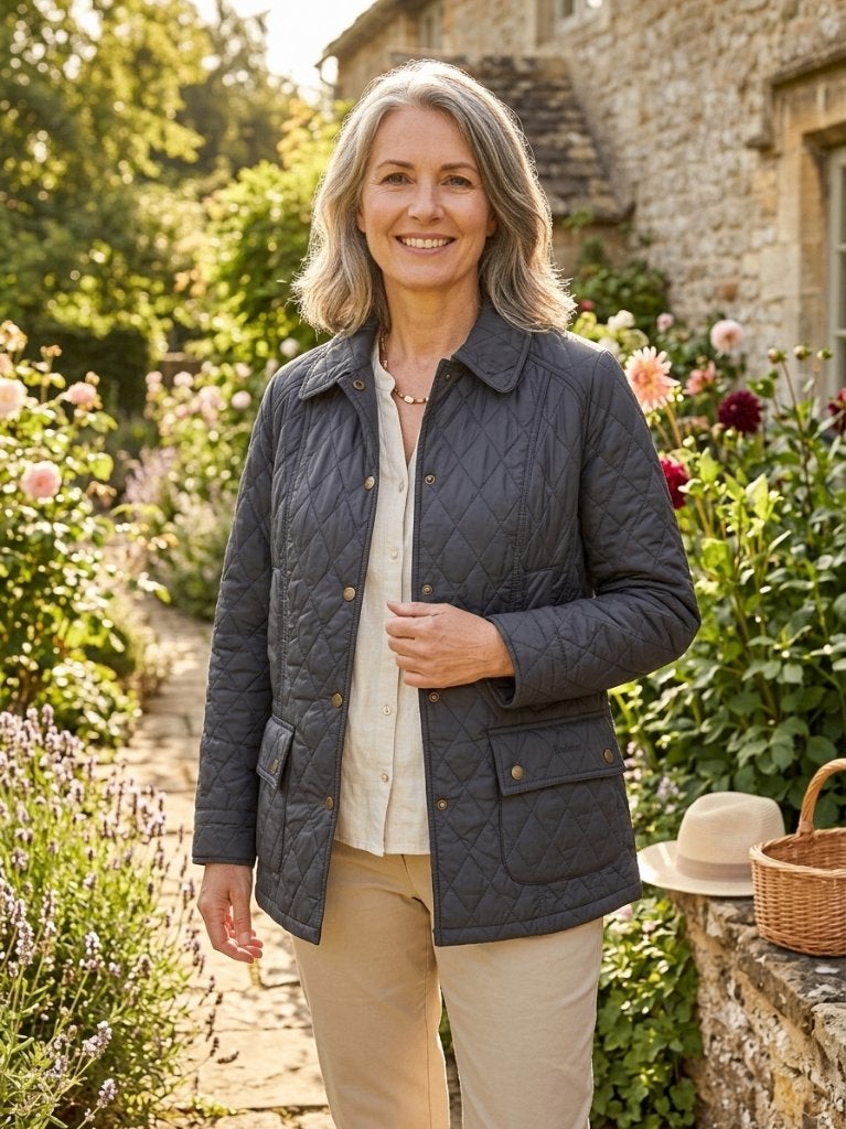 Barbour 'Summer Beadnell Quilt' dames jas, 42, Barbour, Blauw, Maat 42/44 (L), Ophalen of Verzenden