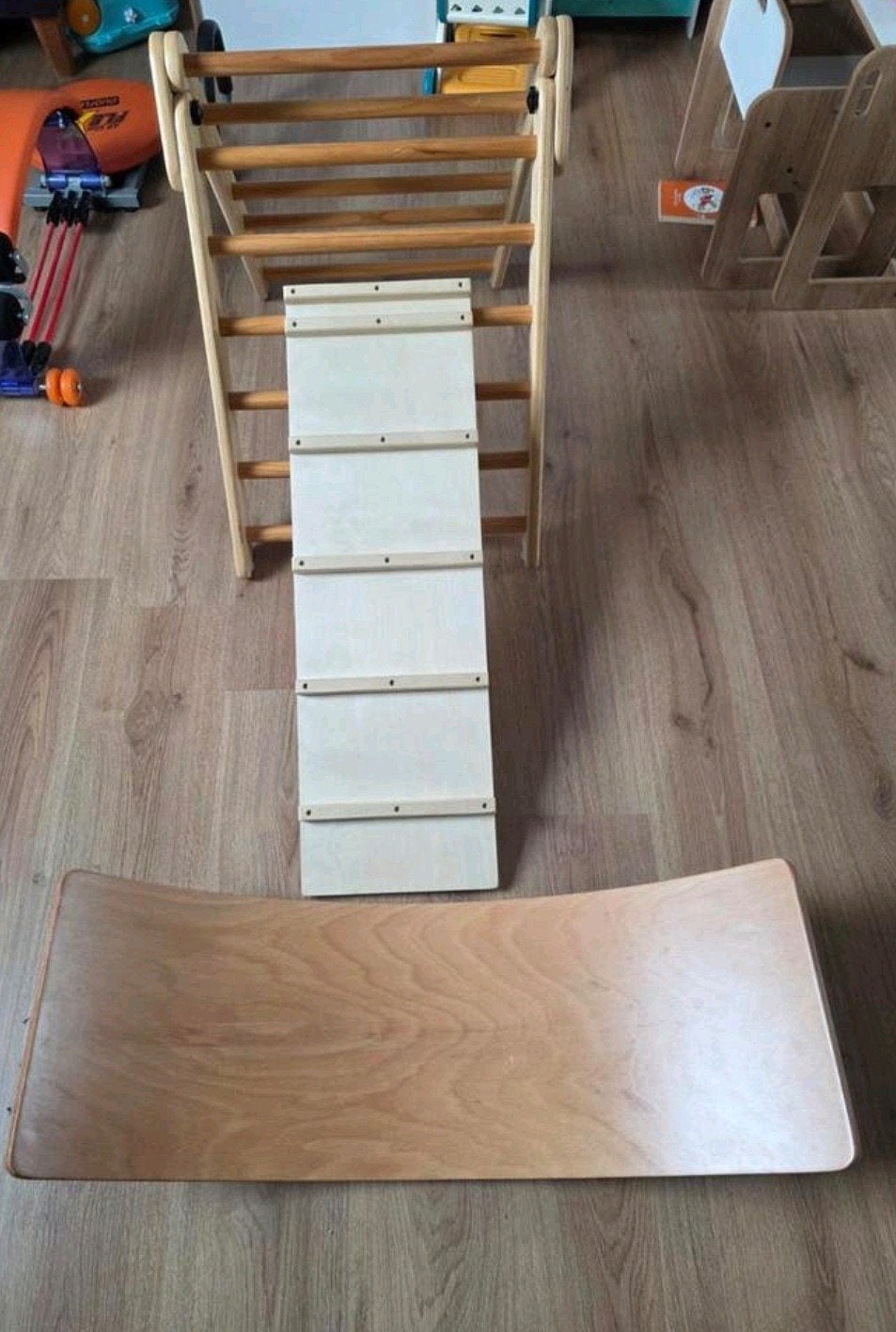Montessori houten klimrek 3 in 1 - trap - balanceerbord, Kinderen en Baby's, Speelgoed | Houten speelgoed, Ophalen, Zo goed als nieuw