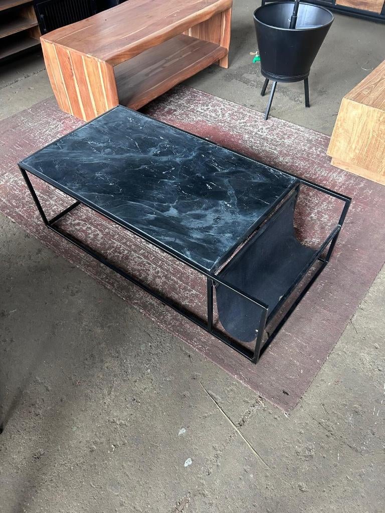 salontafel marmer metaal lectuurvak outlet korting, Ophalen, 100 tot 150 cm, Overige materialen, 50 tot 100 cm