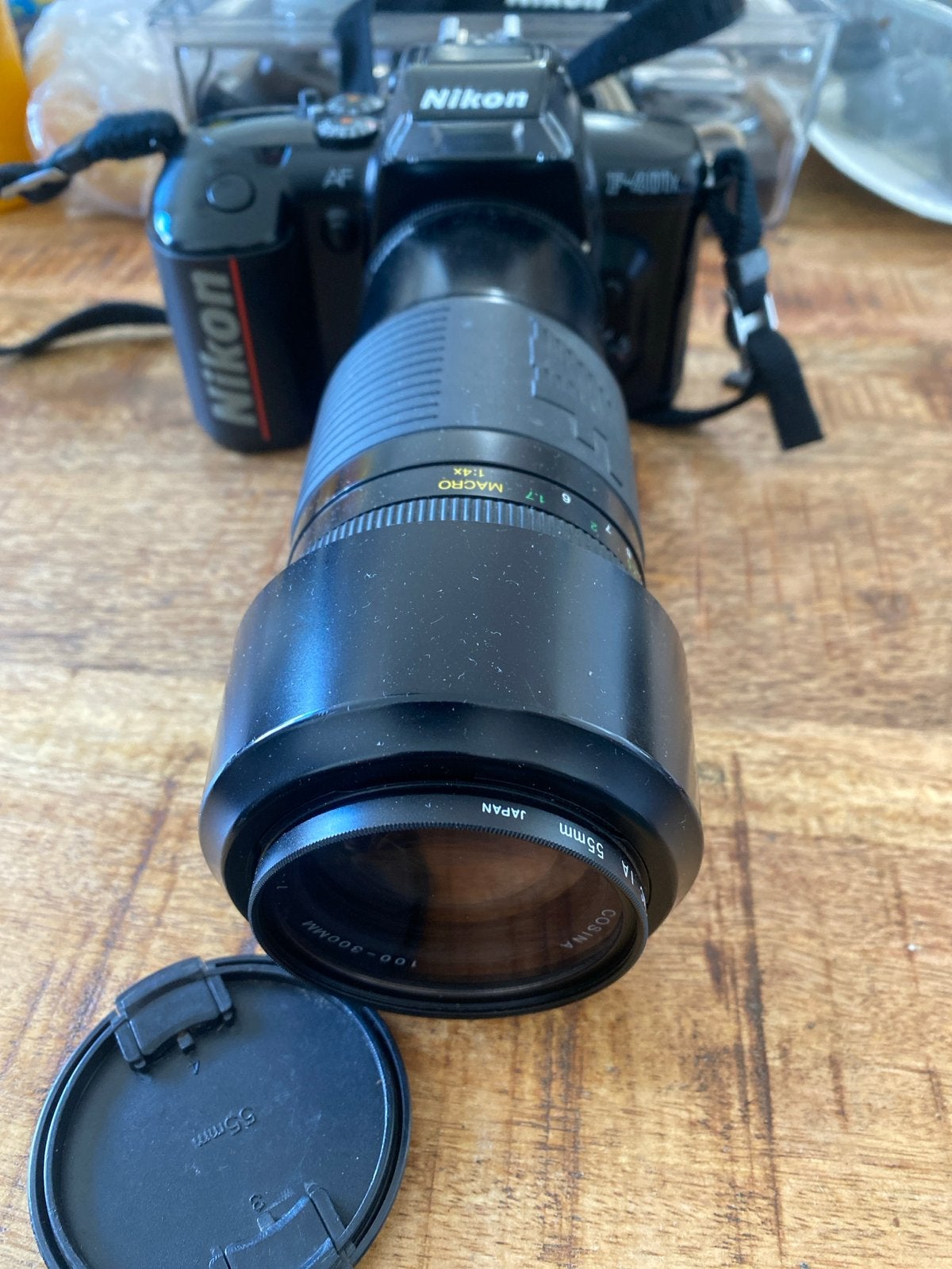 Nikon F-401x spiegelreflexcamera met Cosina 100-300mm lens, Ophalen of Verzenden, Gebruikt, Spiegelreflex, Nikon