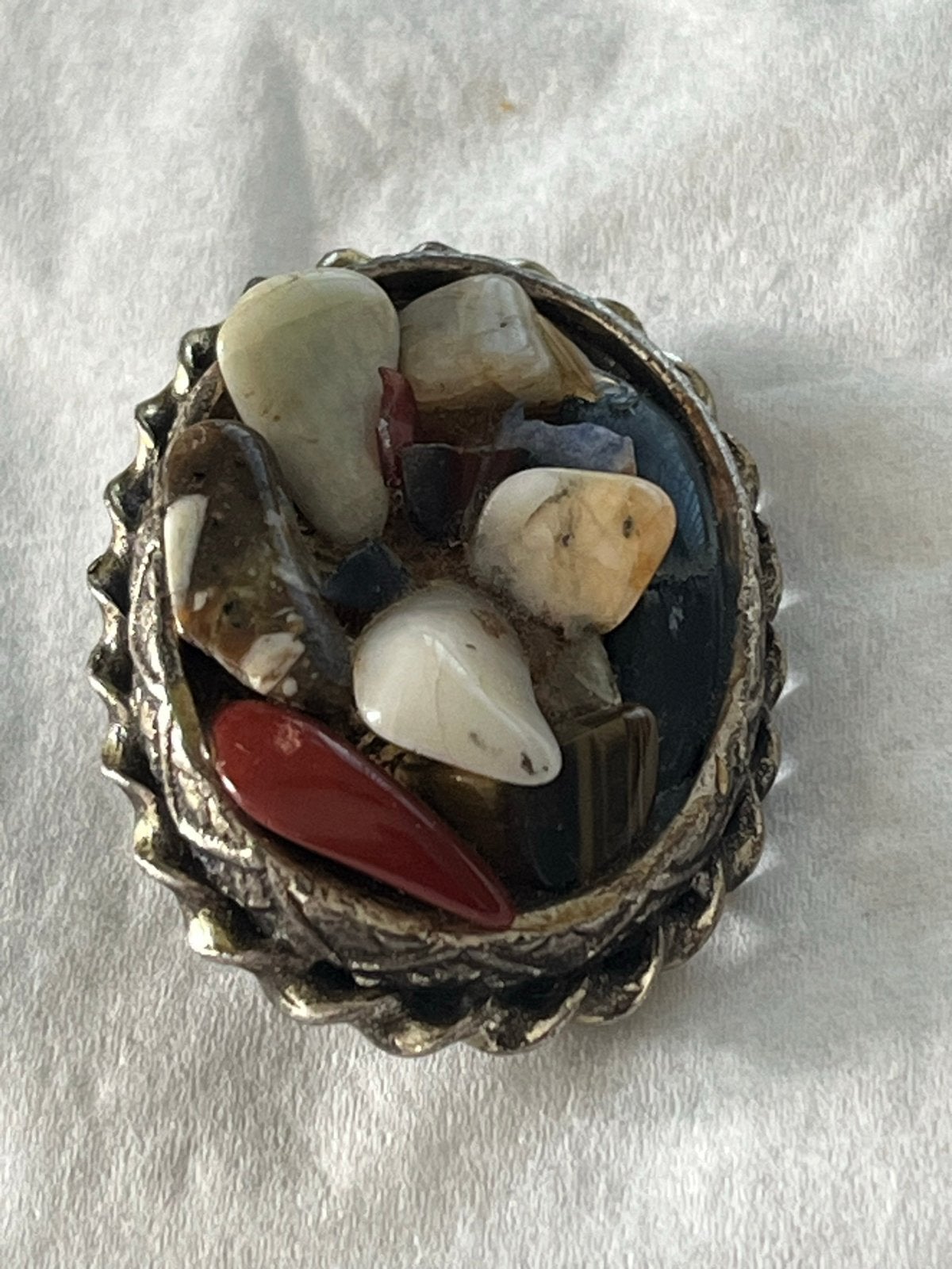 Vintage jaren '50 Miracle broche met edelstenen, Verzenden