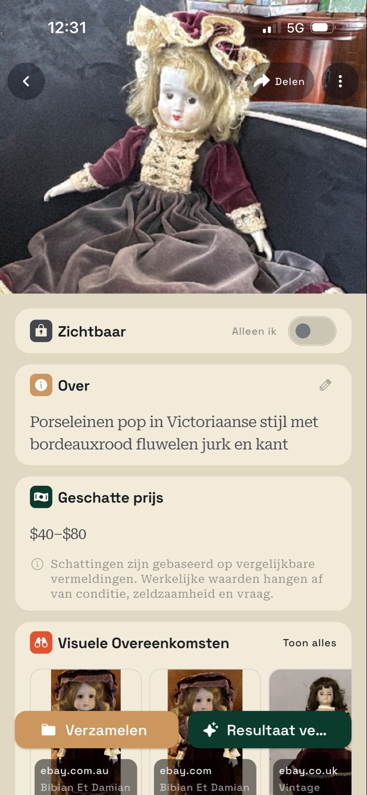Antieke Porseleinen Pop in Victoriaanse Stijl - Haarlem, Ophalen, Gebruikt, Pop