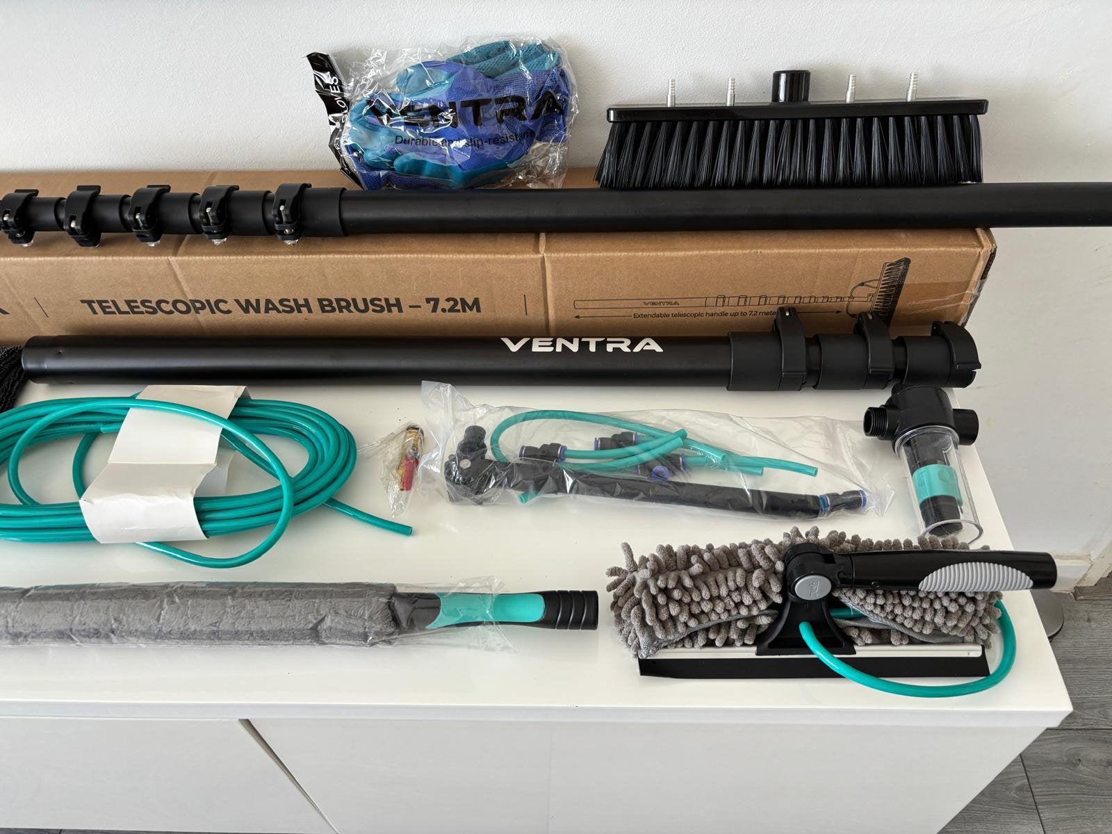VENTRA Telescopische Wasborstel 7,2M compleet set nieuw, Ophalen, Raamwisser of Trekker