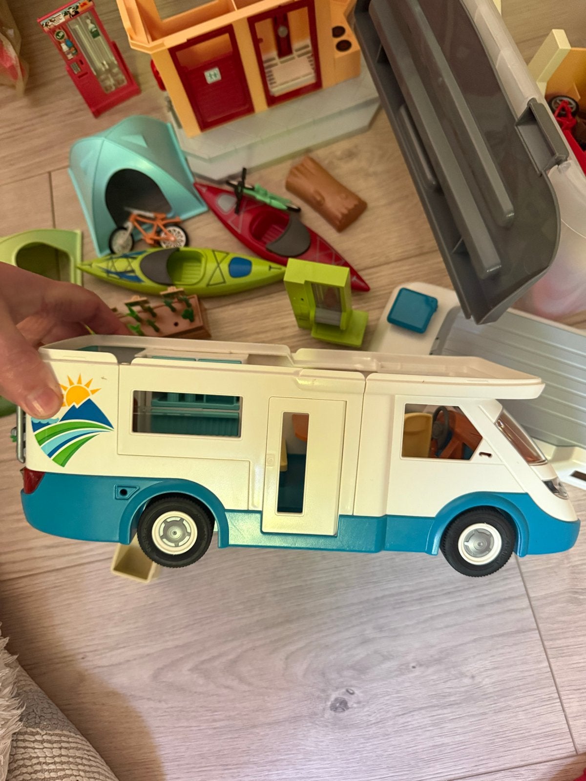 Playmobil Camping Set met Camper en Accessoires, Gebruikt, Losse onderdelen, Voertuig, Family fun