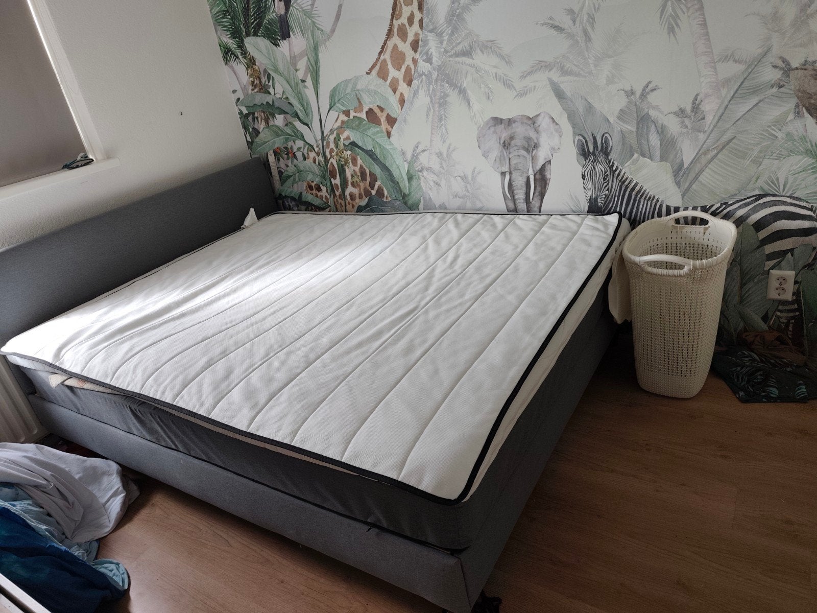 IKEA SABÖVIK Boxspringbed 160x200 cm met matras, Ophalen, Gebruikt, Tweepersoons, 160 cm