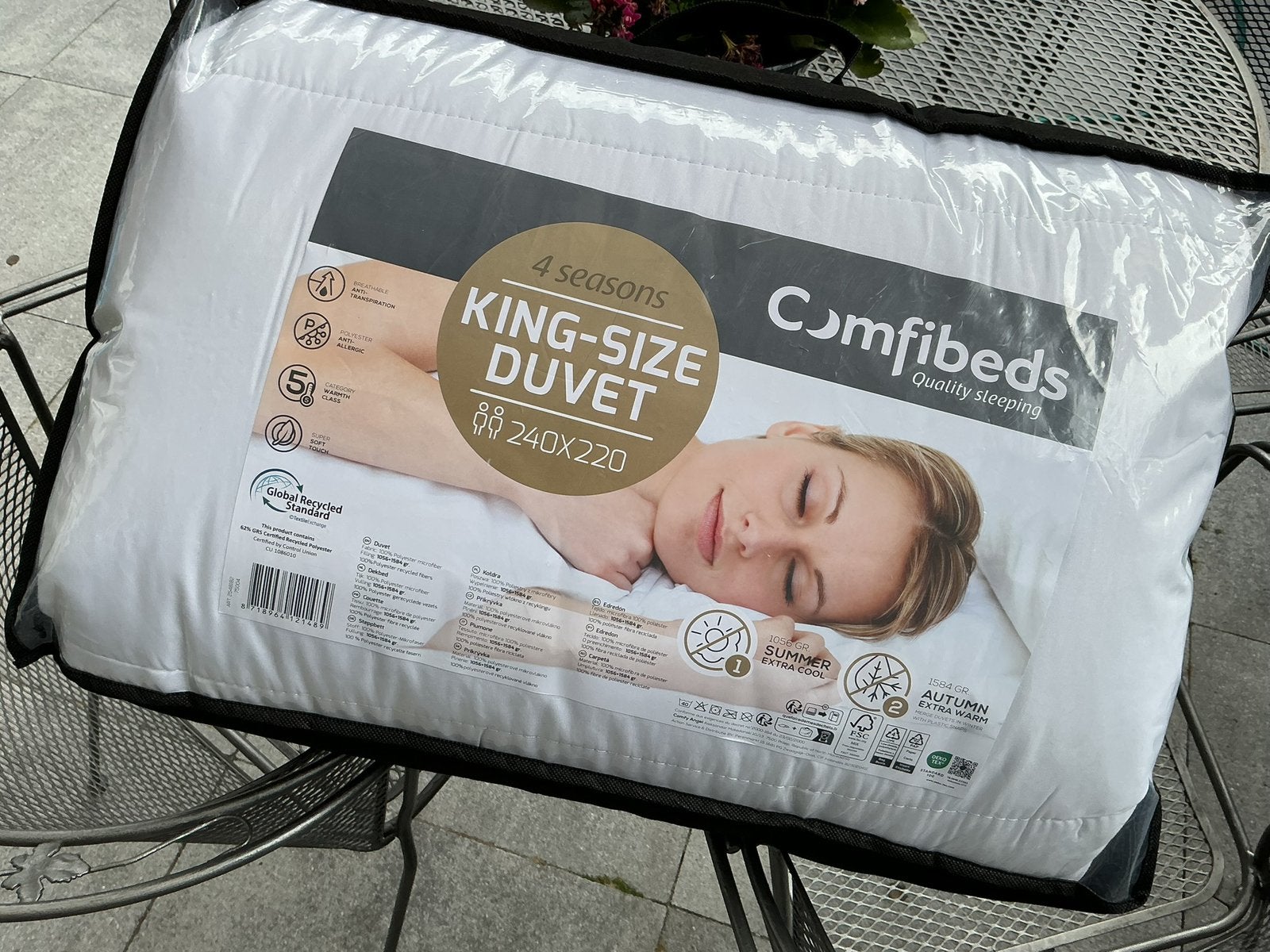 Dekbed 4-seizoenen king size 240x220 Comfibeds Nieuw in tas!, Huis en Inrichting, Ophalen, Wit, Nieuw, Deken of Dekbed