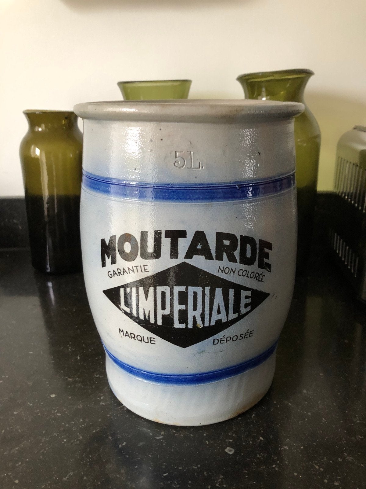 Grote gave antieke Franse mosterd pot, Antiek en Kunst, Antiek | Keramiek en Aardewerk, Verzenden