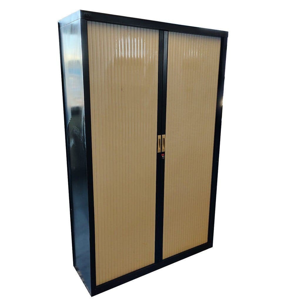 Ronal Roldeurkast Zwart Lichtgrijs 198 x 125 x 45 B-Keus, 100 tot 150 cm, Ophalen of Verzenden, Meerdere deuren, 150 tot 200 cm