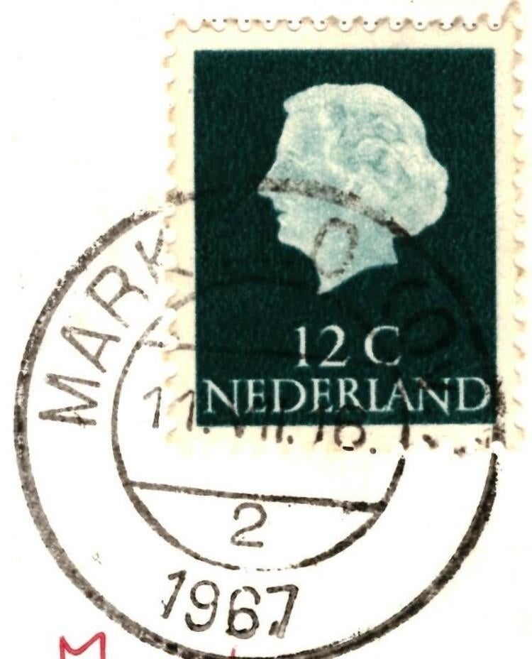 802466 Markelo Ov 1967 Gelopen met Postzegel Stempel Markelo, Ophalen of Verzenden, 1960 tot 1980, Gelopen, Overijssel