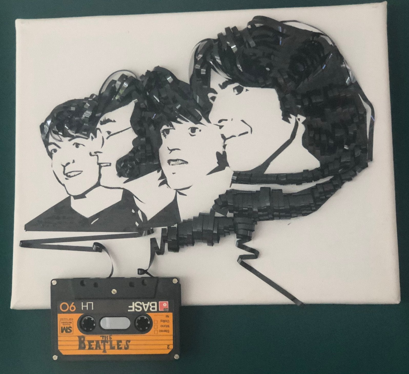Beatles kunst cassete schilderij, Ophalen