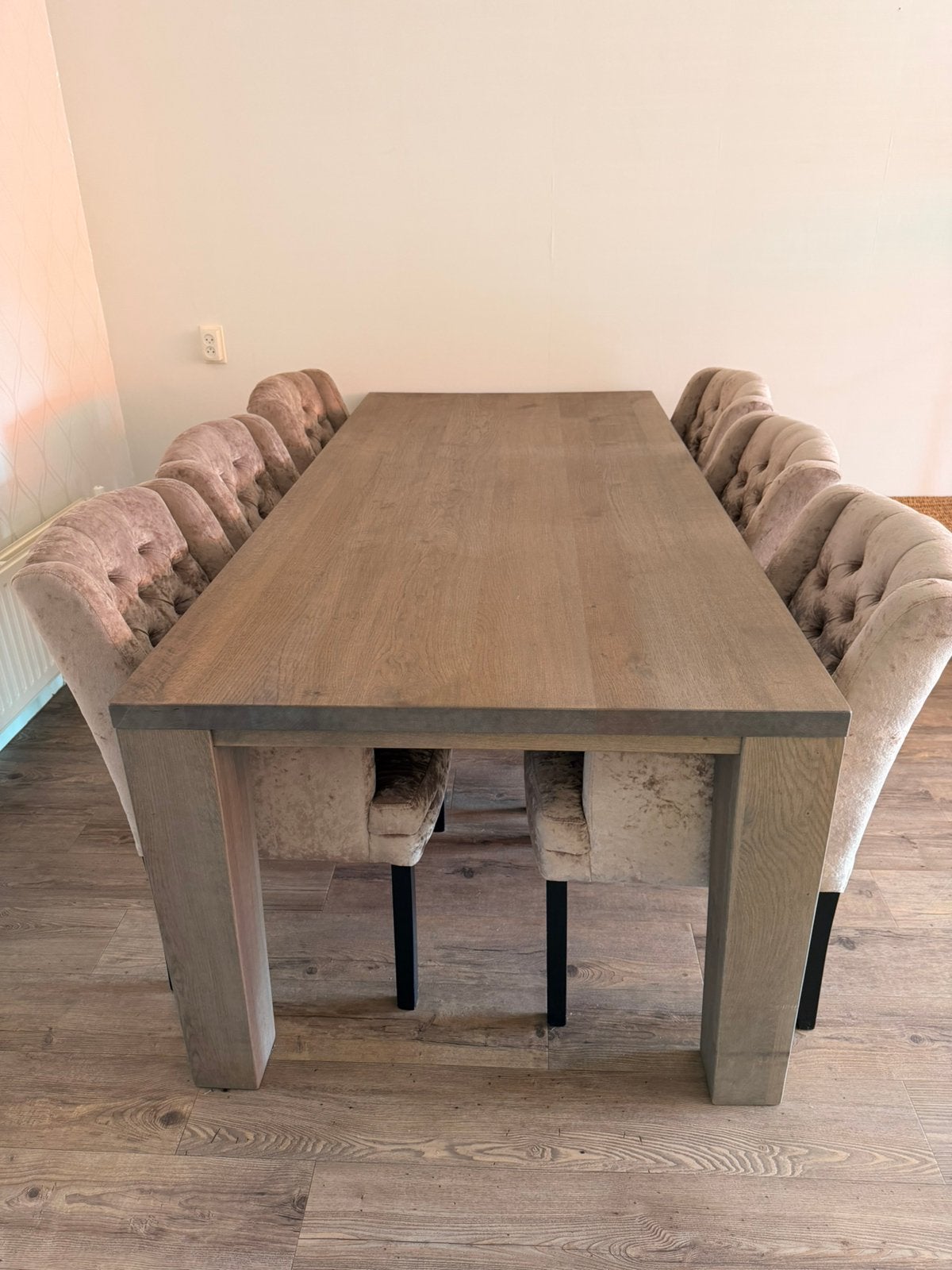 Eettafel met 6 ruime eetkamerstoelen, Huis en Inrichting, Complete eetkamers, Ophalen, Zo goed als nieuw