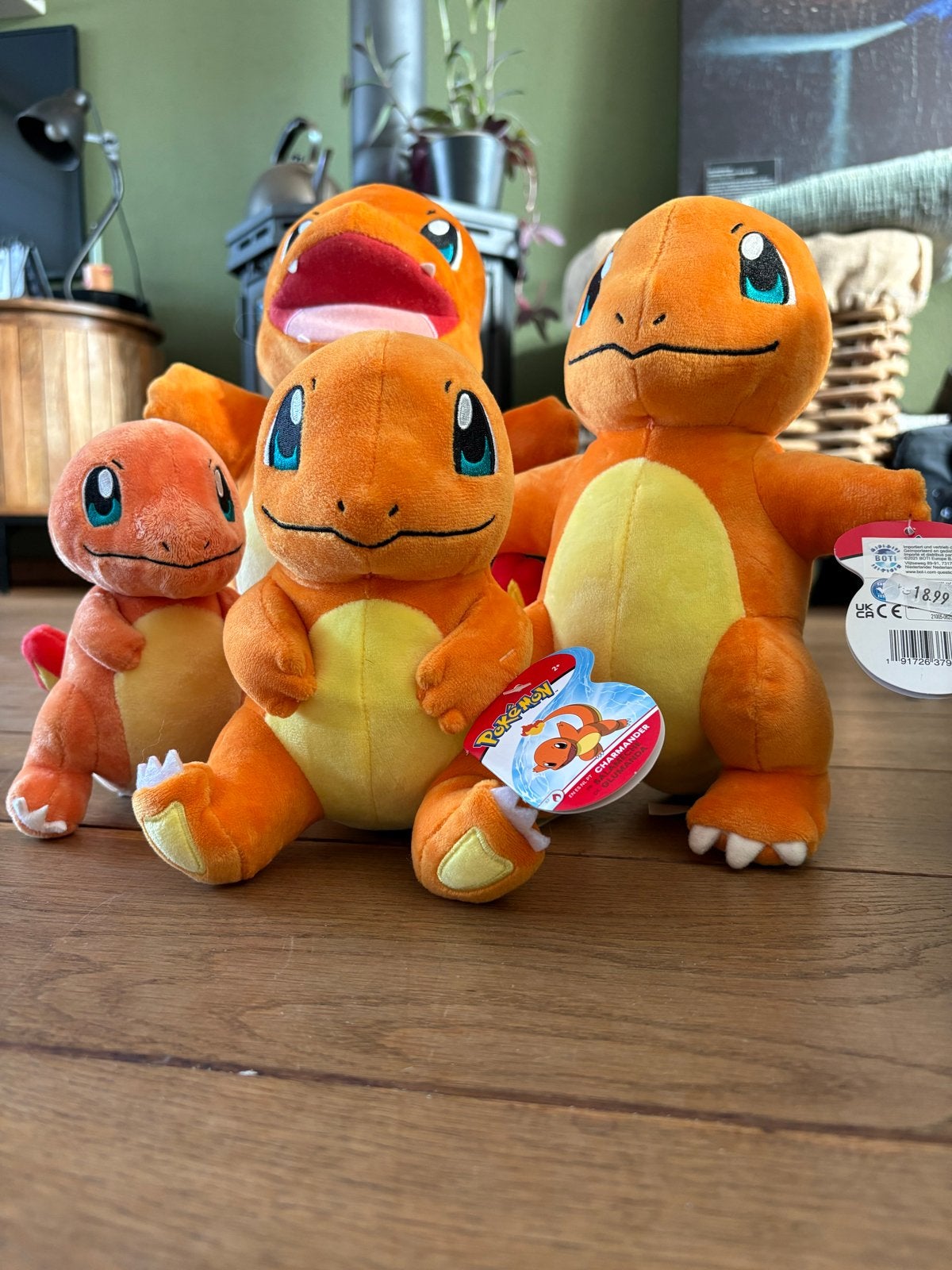 Charmander Pokémon Knuffels en Spaarpot - Diverse Maten, Oranje, Overige merken, Overige typen, Ophalen of Verzenden