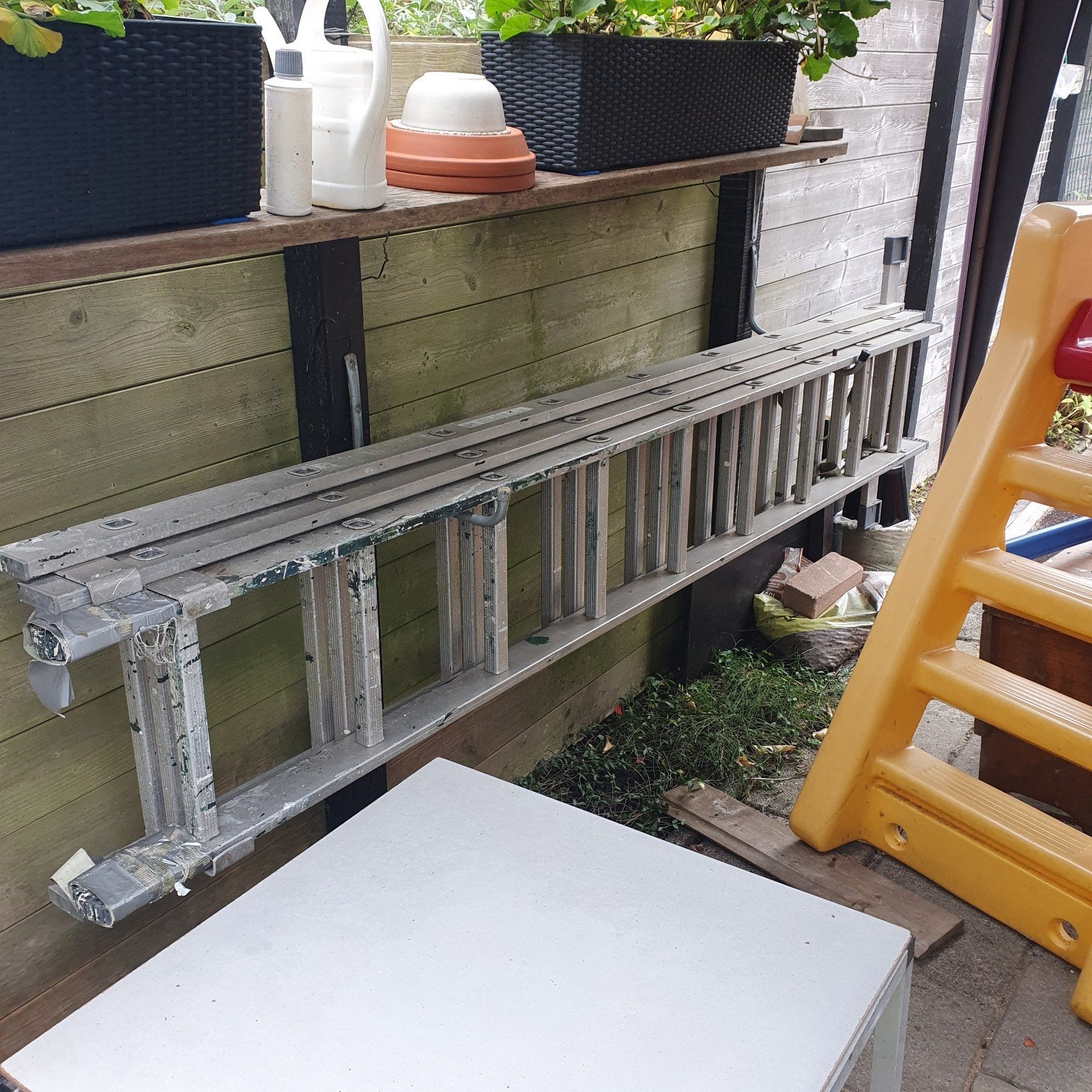 Gebruikte aluminium ladder, opvouwbaar, Doe-het-zelf en Verbouw, Ophalen, Gebruikt, Ladder, Opvouwbaar of Inschuifbaar