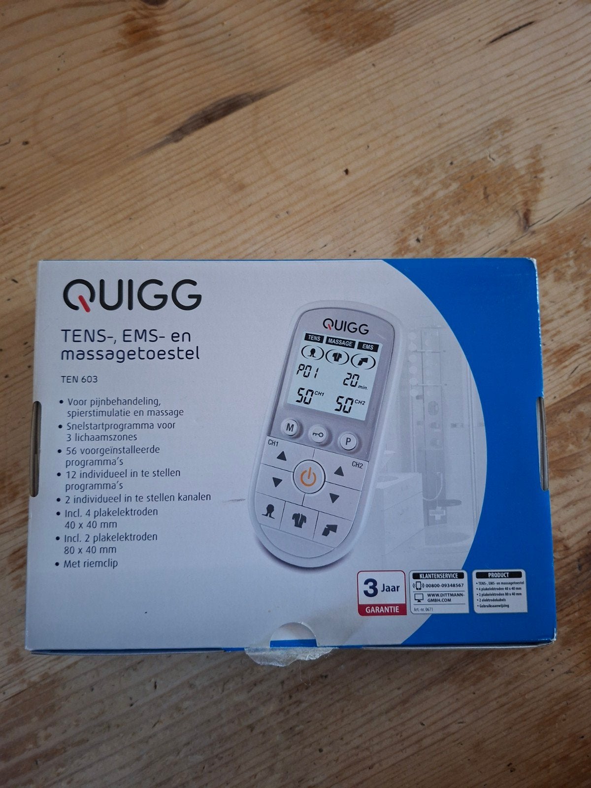 QUIGG TENS-, EMS- en massagetoestel TEN 603, Ophalen of Verzenden, Nieuw, Apparaat