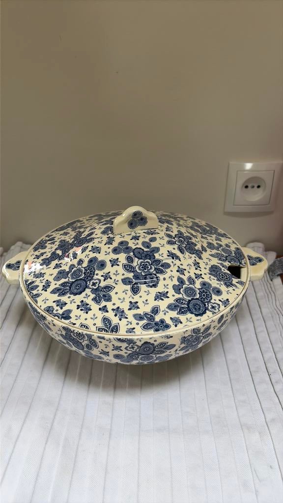 Grote terrine servies Beatrix blauw Societe Ceramique, Antiek en Kunst, Antiek | Servies los, Ophalen of Verzenden