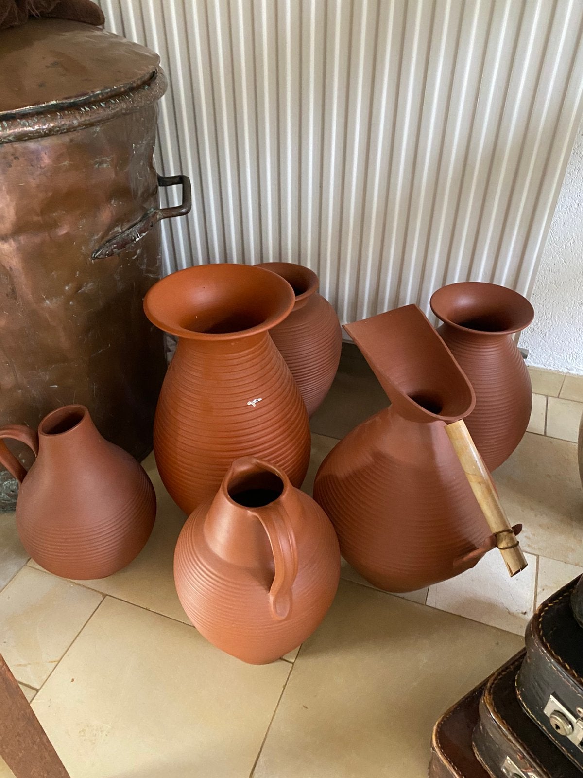 Terracotta vazen, Tuin en Terras, Ophalen, Rond, Zo goed als nieuw, Minder dan 40 cm