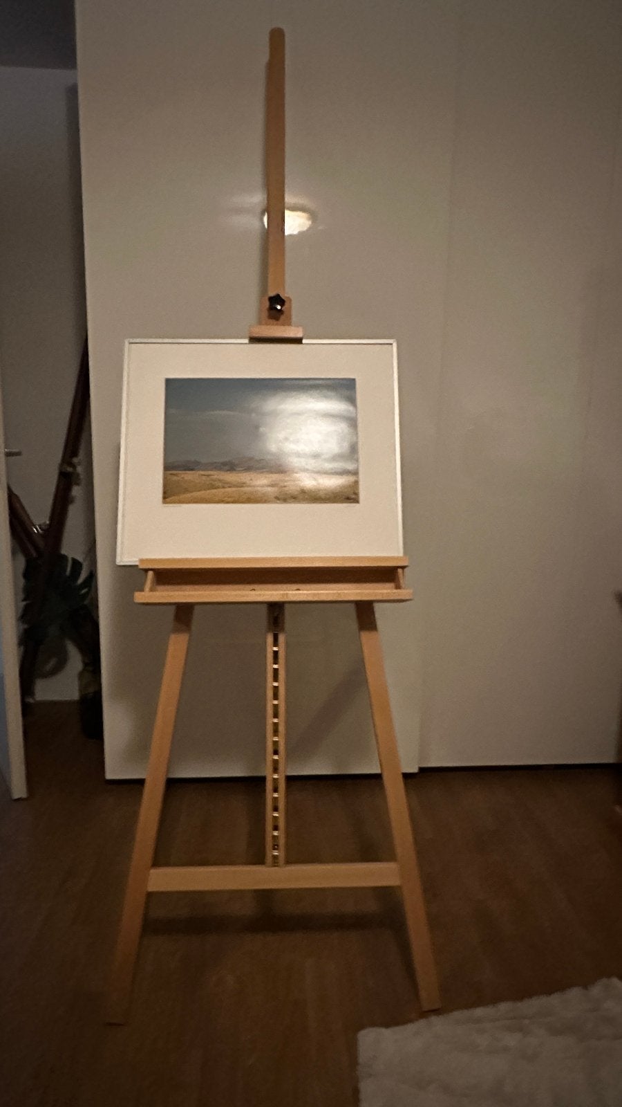 Houten schildersezel, in hoogte verstelbaar, Hobby en Vrije tijd, Schilderen, Ophalen, Zo goed als nieuw, Ezel