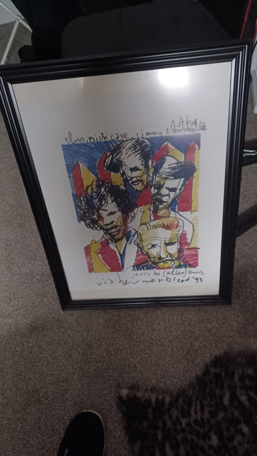 Elvis Presley Herman Brood poster in lijst., Ophalen, A1 t/m A3, Film en Tv