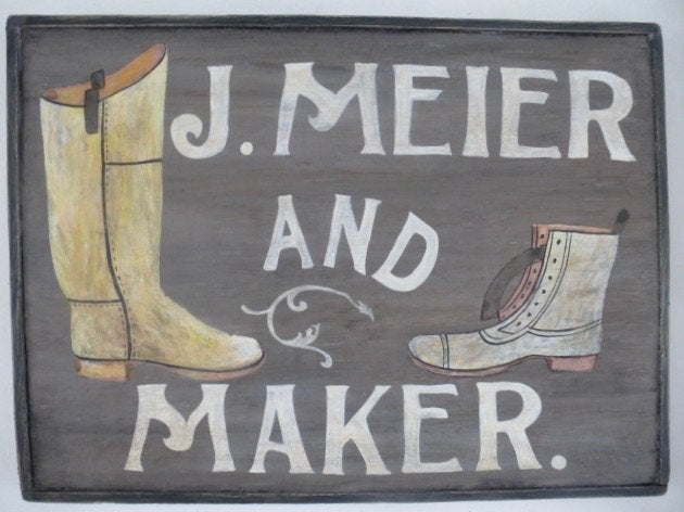 Schoenmaker reclame houten bord/vintage/uniek antiek etalage, Verzamelen, Reclamebord, Ophalen of Verzenden, Zo goed als nieuw