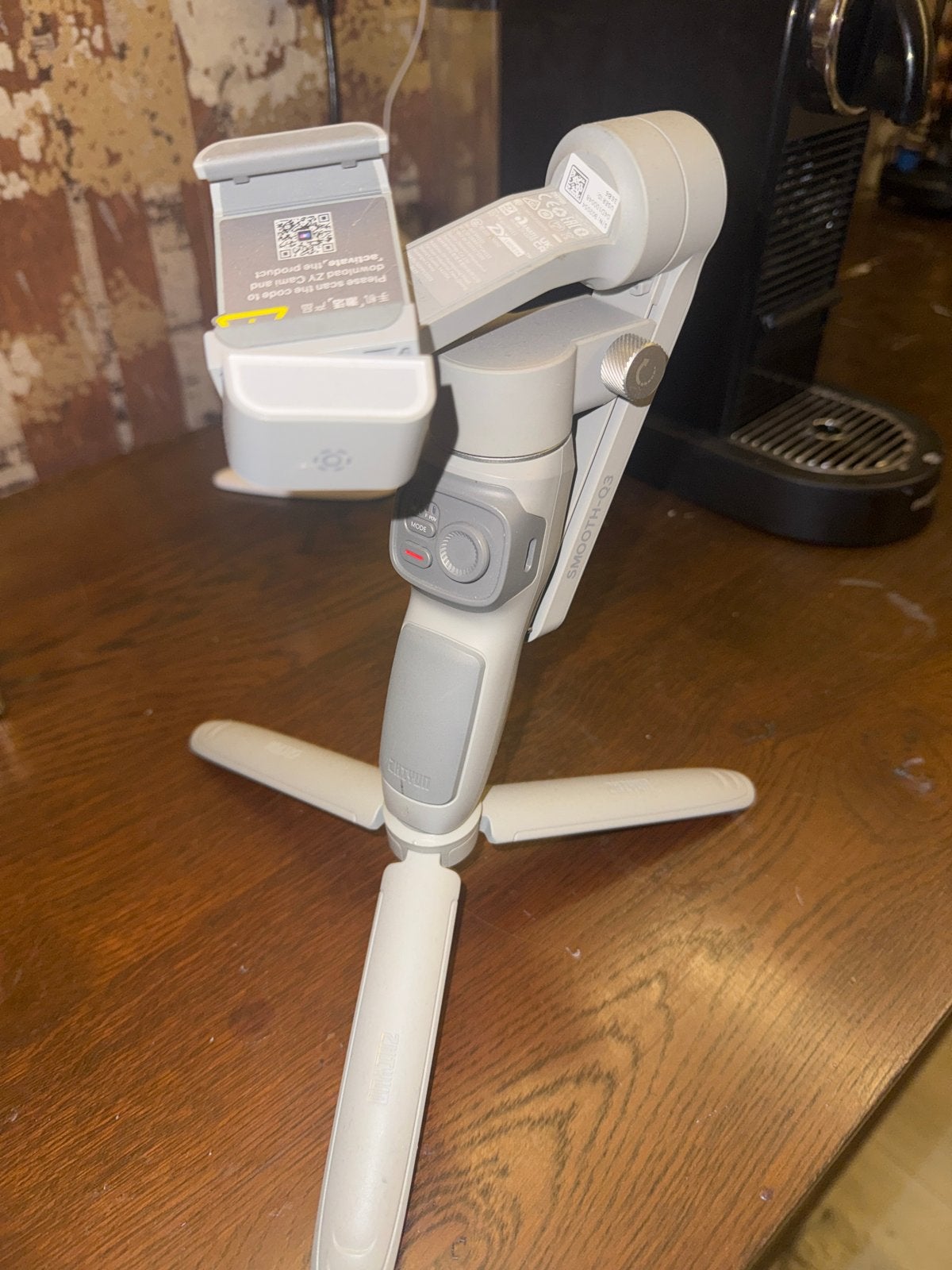 Zhiyun Smooth Q3 Gimbal Stabilisator met Statiefje, 125 cm of minder, Gimbal, Ophalen of Verzenden, Zo goed als nieuw