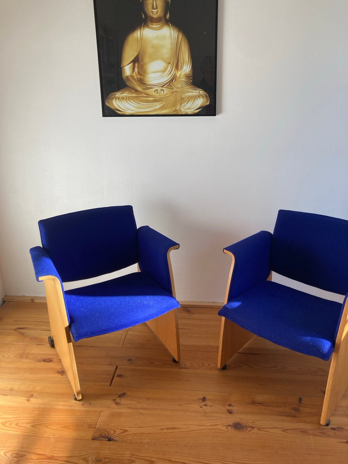 2 heerlijk zittende stoeltjes met wieltjes, Ophalen, Gebruikt, Twee, Blauw
