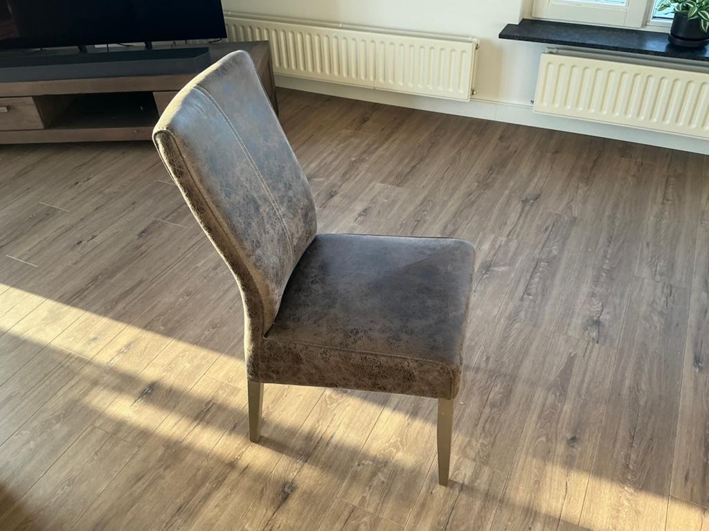 4 Stoere Henders & Hazel Eetkamerstoelen eettafel, Huis en Inrichting, Stoelen, Ophalen, Overige materialen, Bruin, Zo goed als nieuw