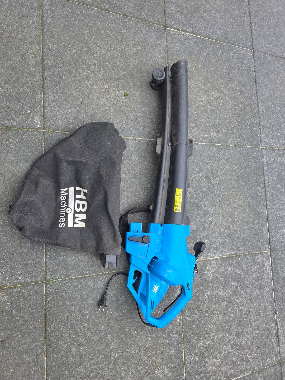 HBM Machines Bladblazer en Bladzuiger met Opvangzak, Ophalen, Gebruikt, Met opvangzak, Handgedragen