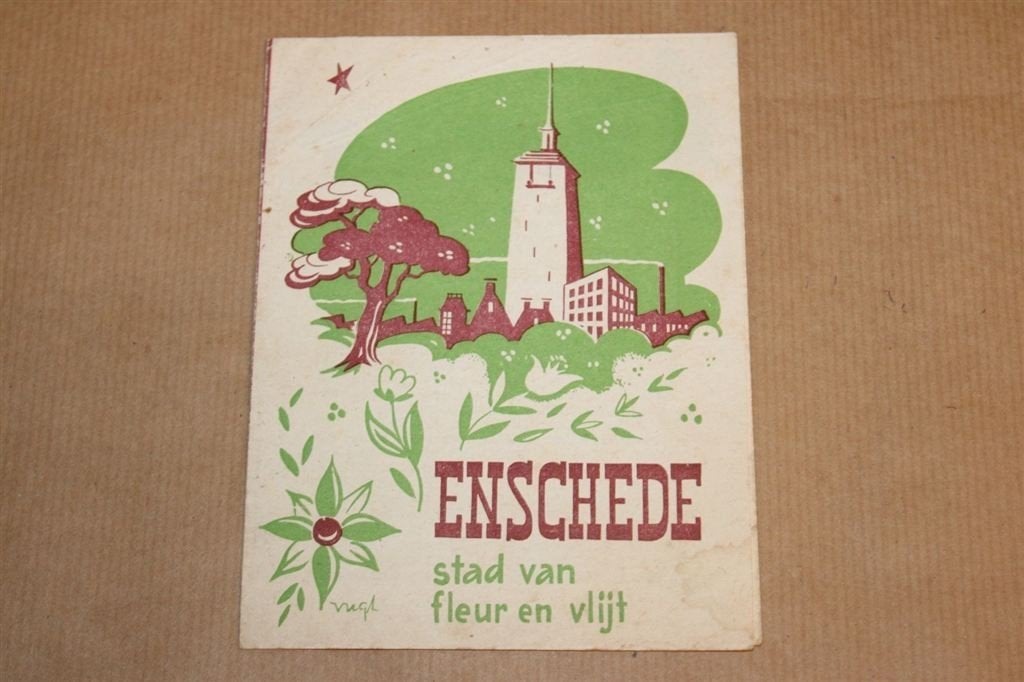 Zeldzaam vouwfoldertje - Enschede - Circa 1950, Boeken, Ophalen of Verzenden, Zo goed als nieuw