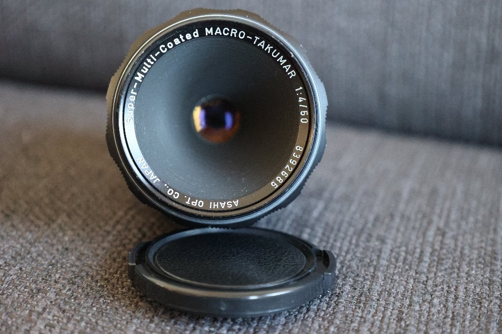 SMC Macro-Takumar 50mm 1:4, Audio, Tv en Foto, M42, Gebruikt, Handmatige focus, Pentax