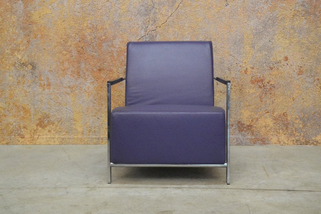 ZGANieuw! paarse leren Harvink Alowa design fauteuil