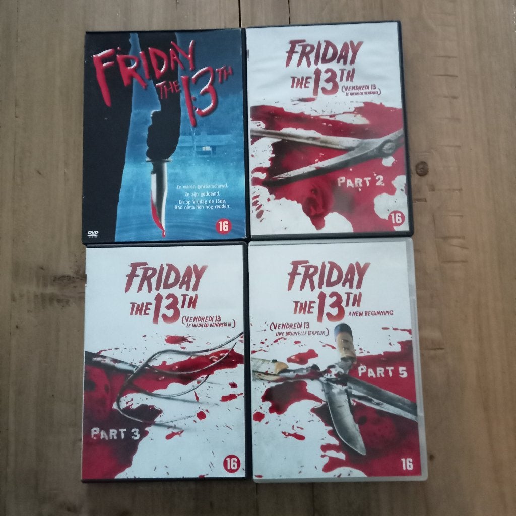 Friday the 13th Horror films deel 1,2,3 en 5, Vanaf 16 jaar, Verzenden, Gebruikt, Engels