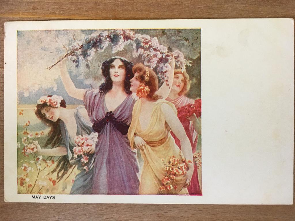 4 USA dames met voorjaarstemming, Verzenden, Voor 1920, Gelopen, Sterren en Beroemdheden