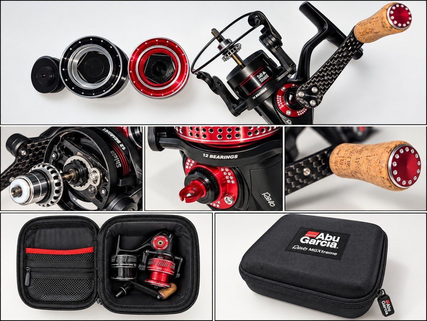 Abu Garcia Revo MGXtreme 20 SP + extra spoel + case, Ophalen of Verzenden, Zo goed als nieuw, Molen