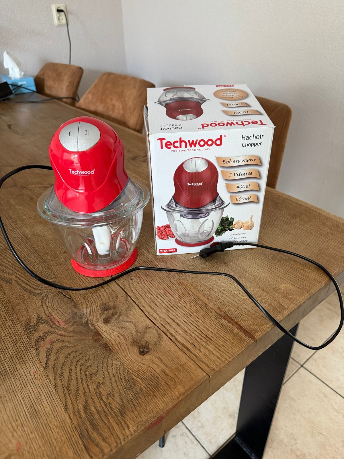 Techwood Hakmolen voor Kruiden, Dips en Hummus, Witgoed en Apparatuur, Minder dan 1 liter, Ophalen, Zo goed als nieuw, 2 snelheden