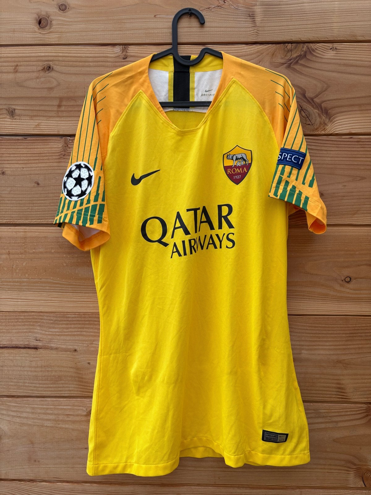 AS Roma Matchworn Keepersshirt Olsen #1 Champions League, Ophalen of Verzenden, Gebruikt, Shirt
