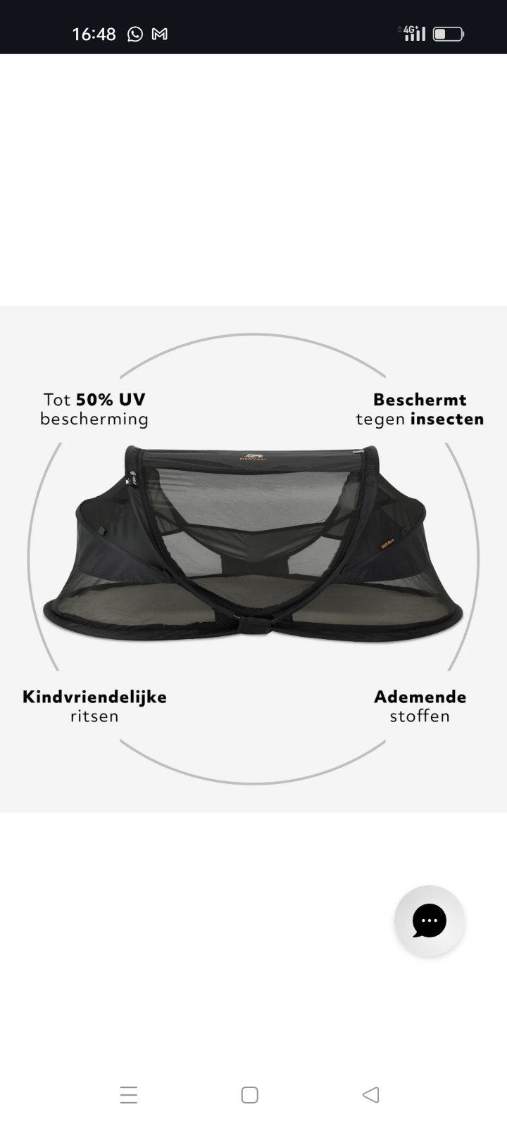 Deryan baby Luxe Reisbedje - Compact en Lichtgewicht, Kinderen en Baby's, Babywiegjes en Ledikanten, Ophalen, Zo goed als nieuw