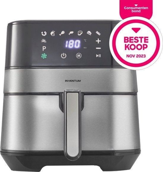 Inventum GF500HLD Airfryer 5L | 8 programma’s, Ophalen, Gebruikt, Airfryer XL, 1000 t/m 1499 gram