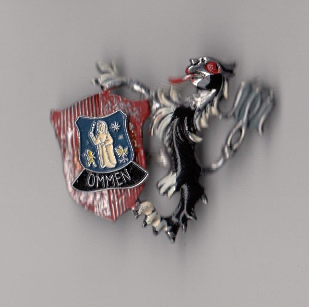 Ommen Stadswapen Leeuw broche, Gebruikt, Niet vindbaar, Niet vindbaar, Speldje of Pin