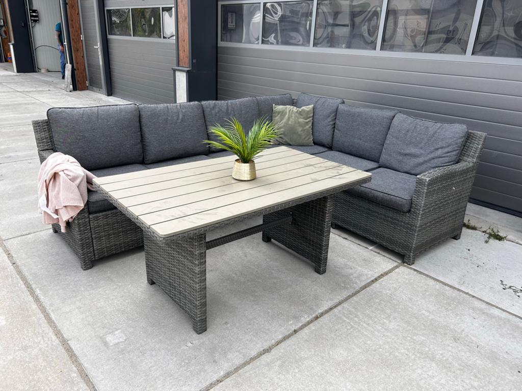 Mooie Garden Impressions loungeset met eettafel, ., Ophalen of Verzenden, Zo goed als nieuw, Wicker