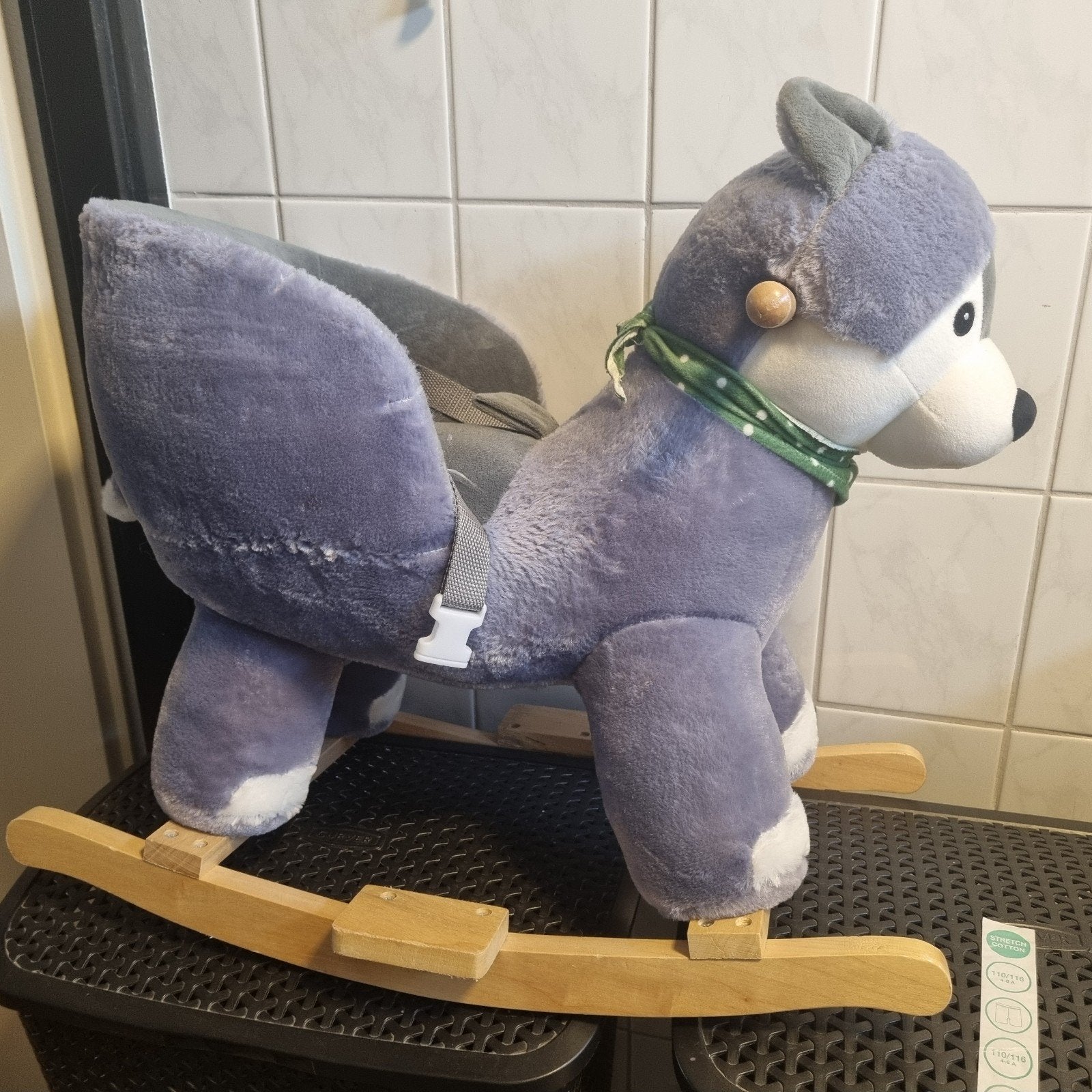 Hobbelhond Husky met geluid en veiligheidsgordel, Ophalen, Zo goed als nieuw