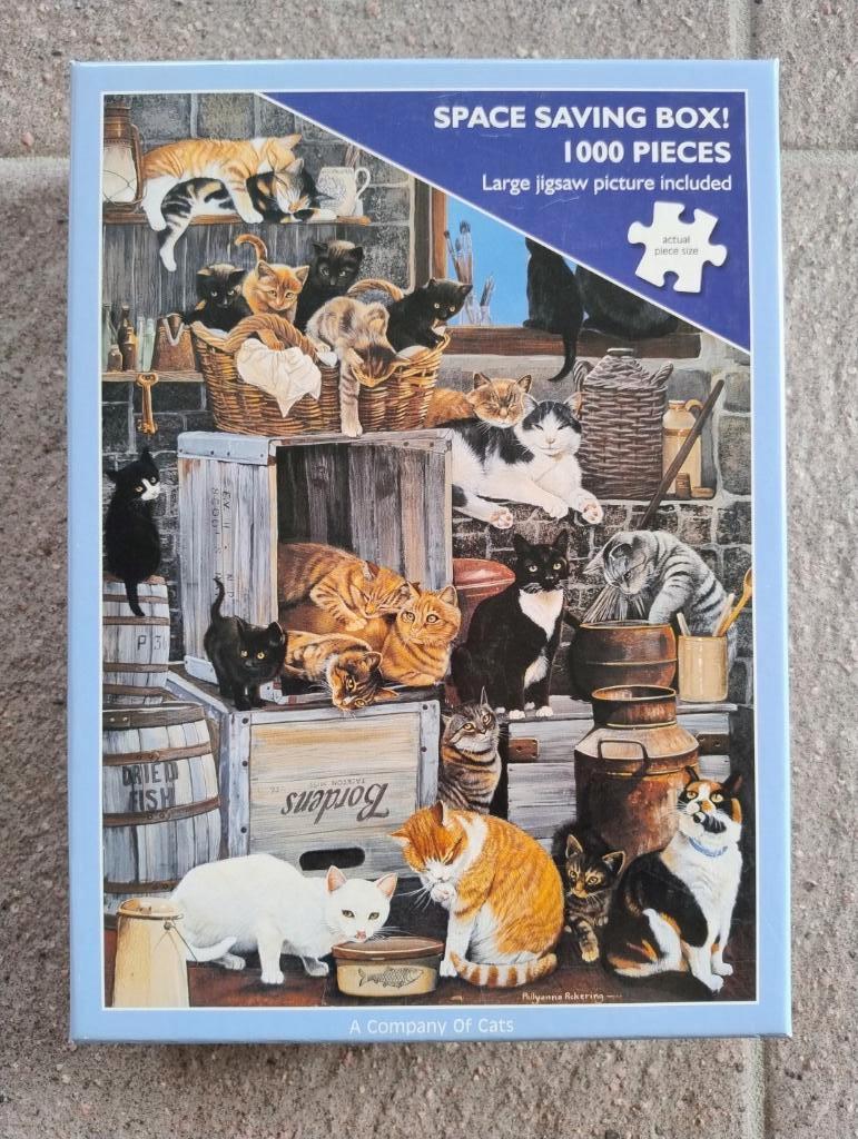 Otter House Puzzle 1000 A company of Cats, Ophalen of Verzenden, 500 t/m 1500 stukjes, Zo goed als nieuw, Legpuzzel