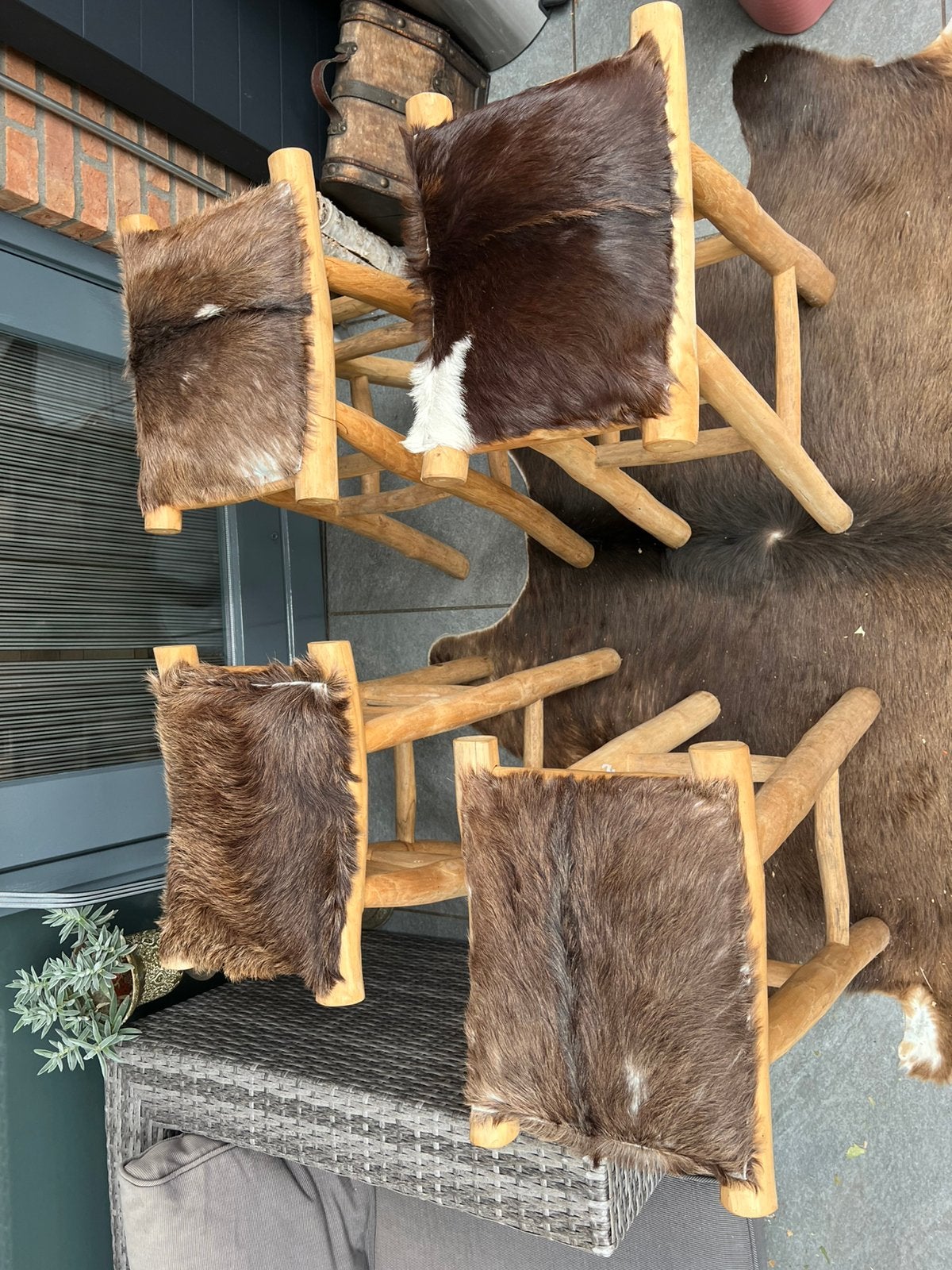 Koe barkrukken 4 , 80 cm hoog, Huis en Inrichting, Barkrukken, Ophalen, Hout, 60 tot 90 cm
