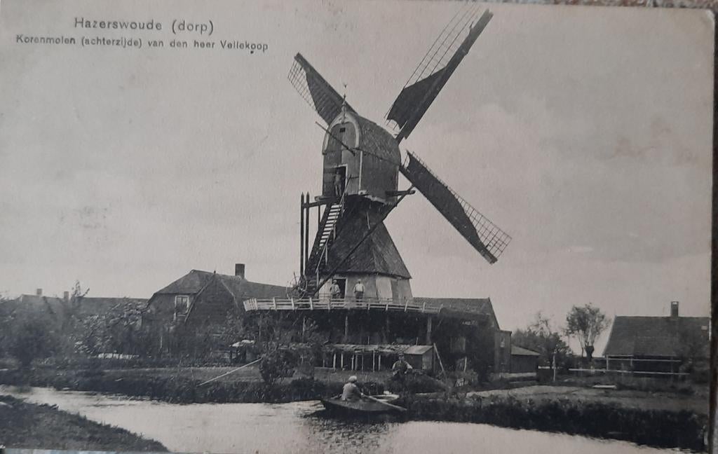 Ansichtkaart Molen Vellekoop Hazerswoude (dorp), Verzamelen, Ansichtkaarten | Nederland, Gelopen, Zuid-Holland, Voor 1920, Ophalen of Verzenden