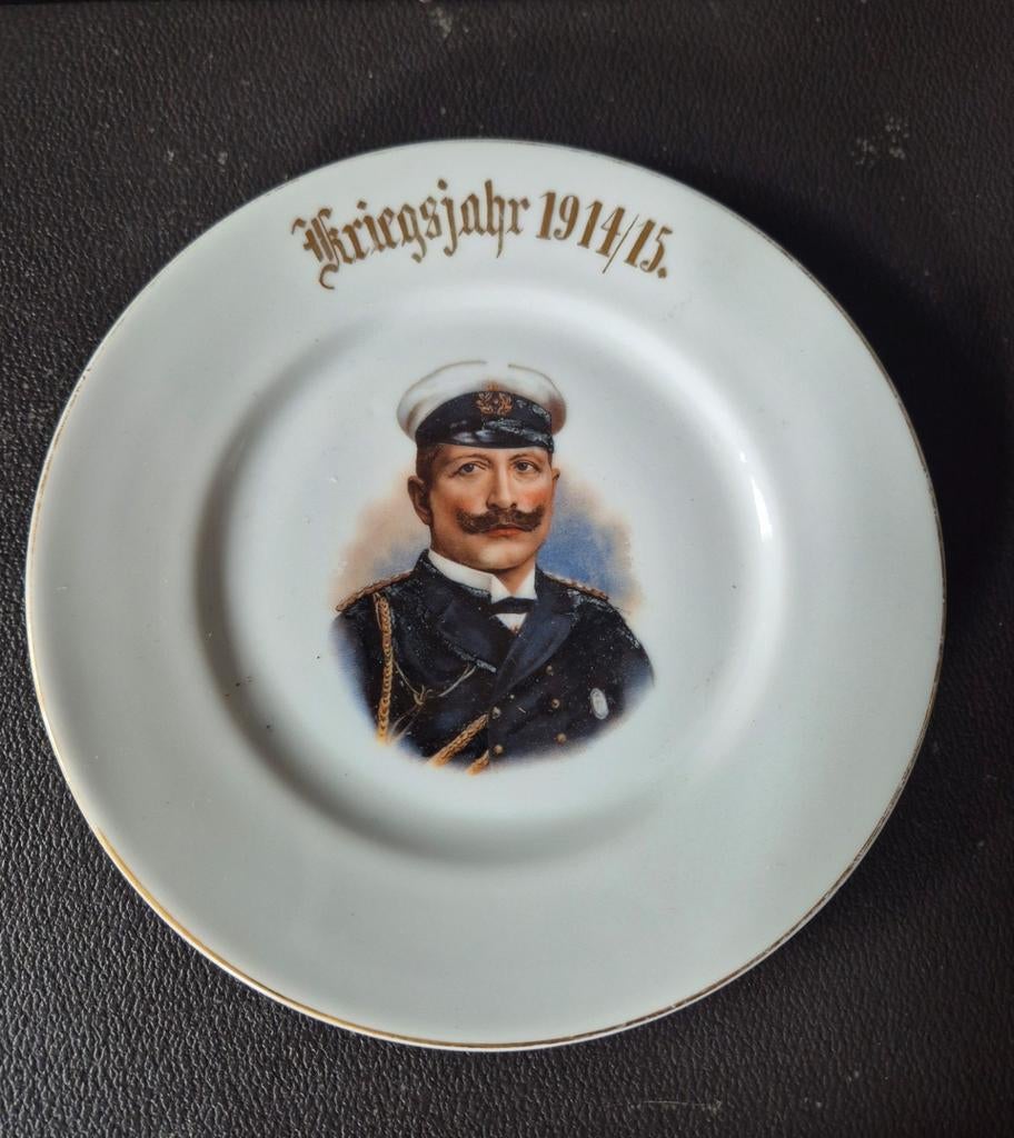 Bord Duitse Keizer Wilhelm II Kriegsjahr 1914/1915 porselein, Verzamelen, Militaria | Algemeen, Ophalen of Verzenden, Landmacht