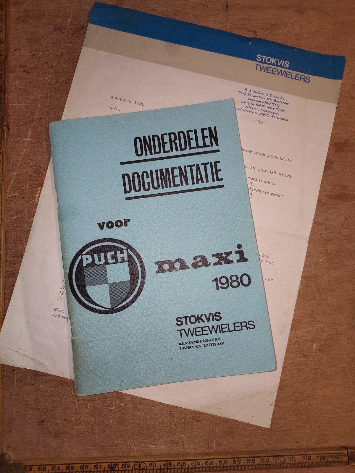 Puch Maxi onderdelen documentatie + brief 1980, Ophalen of Verzenden