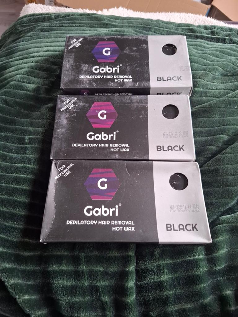 Gabri Depilatory Hair Removal Hot Wax - Zwart (3x 500ml), Ophalen of Verzenden, Nieuw, Overige typen