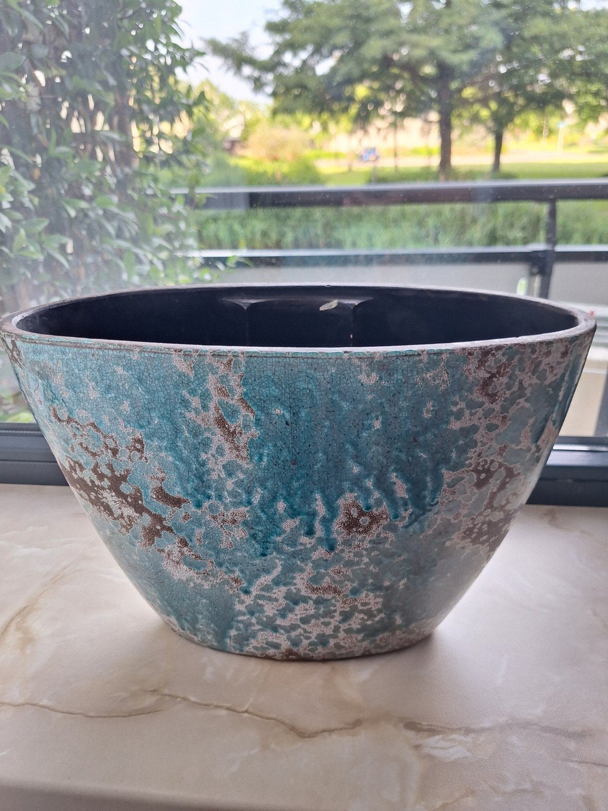 Mooie aardewerk bloempot bv voor Orchideeen, Rond, Binnen, Zo goed als nieuw, Minder dan 40 cm